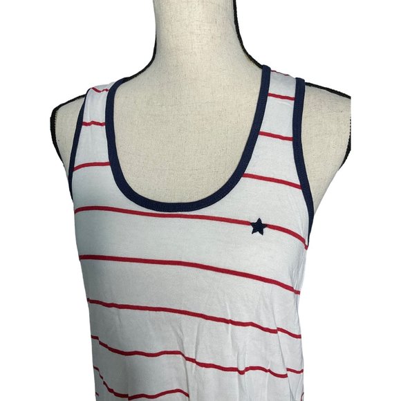 PJ Salvage Shirt Womens Medium Red White Blue Sleeveless Tank Top Star Patriotic - Picture 2 of 4